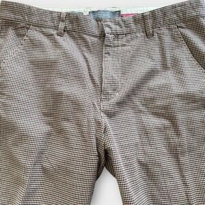 Hawking McGill Mens Classic Fit Brown Gingham Check‎ Cotton Pants 38 Designer